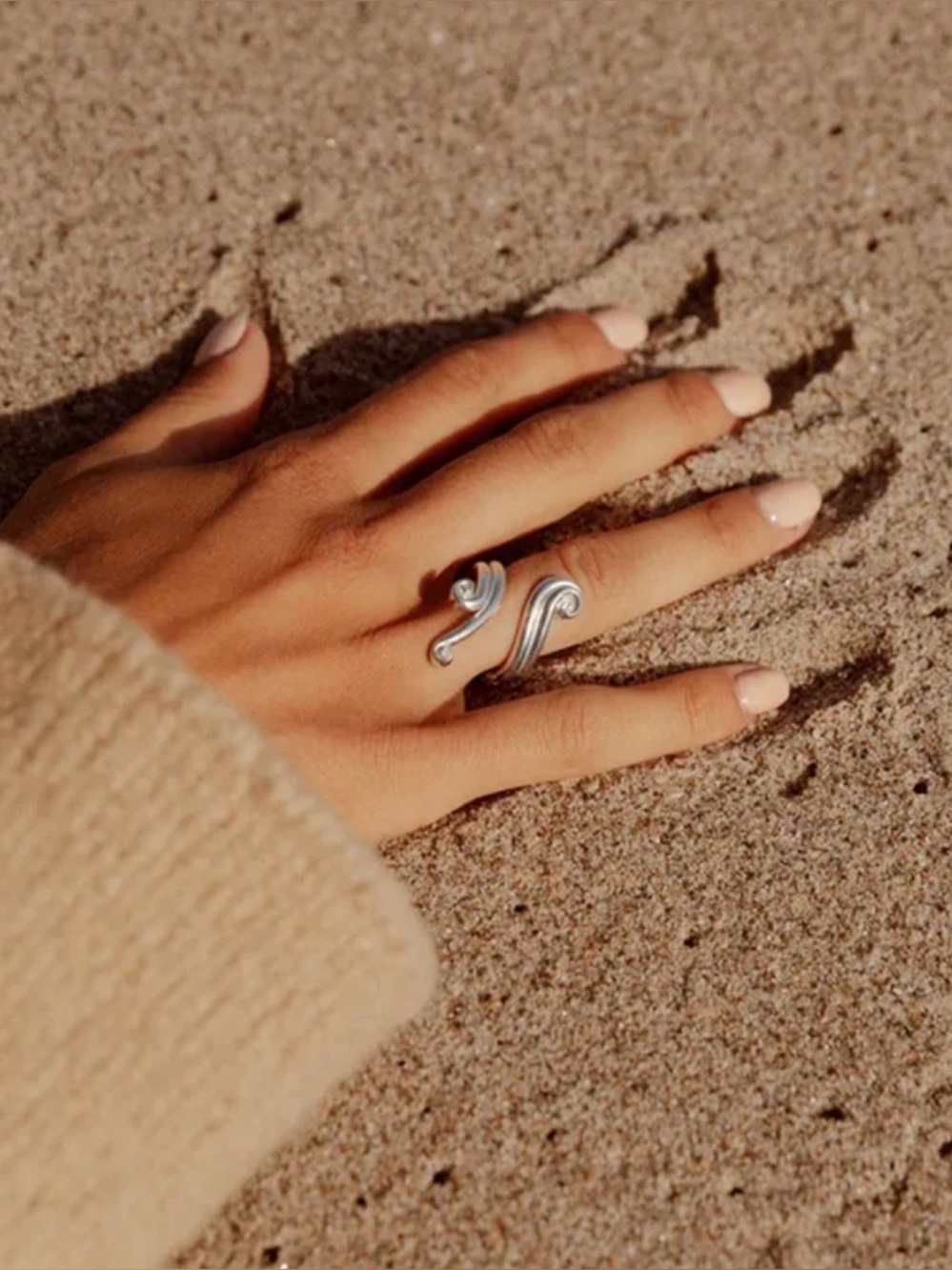 Silver Swirl Open Ring 
Stainless Steel